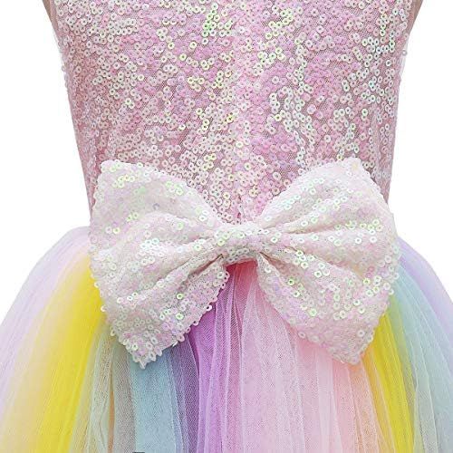  할로윈 용품OBEEII Little Big Girl Unicorn Princess Cosplay Sequin Flower Pastel Tutu Dress Pageant Party Birthday Halloween Evening Gown