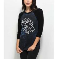 OBEY Obey Mira Rosa Long Sleeve Tie Dye Raglan Black T-Shirt