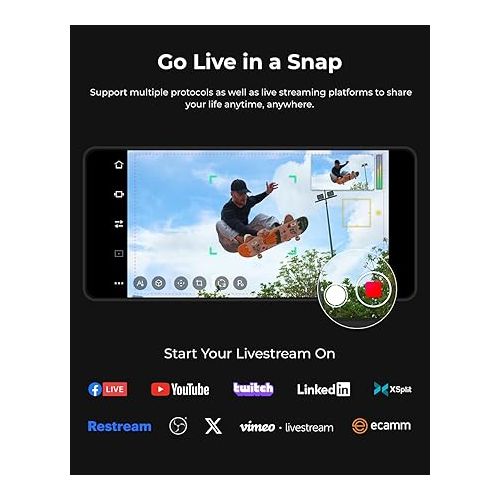  OBSBOT Tail Air NDI Streaming Camera 4K, AI Tracking PTZ Camera with Intelligent APP, Gesture Control, HDMI/USB-C/Wireless Webcam, Video Camera Live Stream for YouTube, Chruch, Worship, Creator, etc.