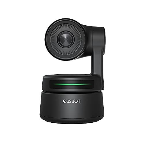  OBSBOT Tiny PTZ Webcam, AI-Powered Framing & Gesture Control, Full HD 1080p Webcam with Dual Omni-Directional Mics, 90-Degree Wide Angle, Low-Light Correction, Works with Zoom, Sky