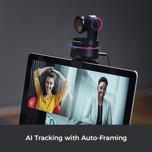  OBSBOT Tiny PTZ Webcam, AI-Powered Framing & Gesture Control, Full HD 1080p Webcam with Dual Omni-Directional Mics, 90-Degree Wide Angle, Low-Light Correction, Works with Zoom, Sky