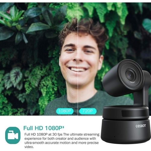  OBSBOT Tiny PTZ Webcam, AI-Powered Framing & Autofocus, Full HD 1080p Webcam with Auto-Exposure Zoom Power Gesture Selfie Video Camera for Online Class/Meeting Live and Streaming