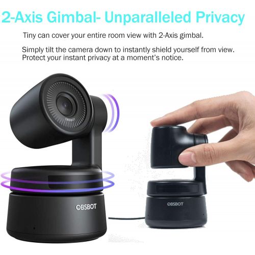  OBSBOT Tiny PTZ Webcam, AI-Powered Framing & Autofocus, Full HD 1080p Webcam with Auto-Exposure Zoom Power Gesture Selfie Video Camera for Online Class/Meeting Live and Streaming