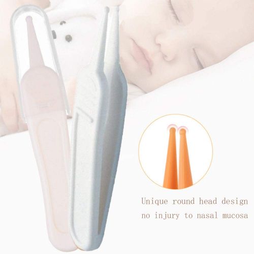  [아마존베스트]OBTANIM Baby Nasal Tweezers, Safety Round-Head Nose Cleaning Tweezers Baby Safe Ear Clean Clip Navel Cleaner Clip Tool, Set of 8