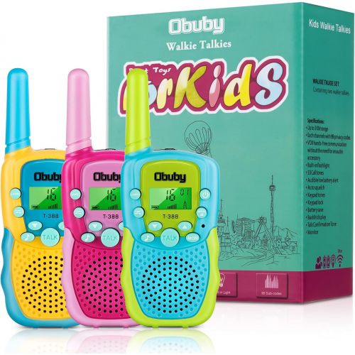  [아마존베스트]Obuby Toys for 3-12 Year Old Boys Walkie Talkies for Kids 22 Channels 2 Way Radio Gifts Toys with Backlit LCD Flashlight 3 KMs Range Gift Toys for Age 3 up Boy and Girls to Outside