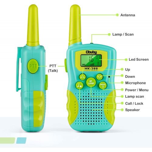  [아마존베스트]Obuby Kids Walkie Talkies 3 KMs Long Range 2 Way Radio 22 Channels for Kid Toys Gifts with Backlit LCD Flashlight Best Gift for Age 3-12 Boys and Girls for Outdoor Adventure Game