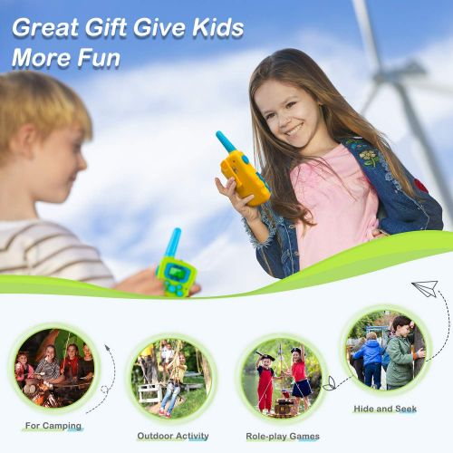 [아마존베스트]Obuby Kids Walkie Talkies 3 KMs Long Range 2 Way Radio 22 Channels for Kid Toys Gifts with Backlit LCD Flashlight Best Gift for Age 3-12 Boys and Girls for Outdoor Adventure Game