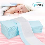 [아마존베스트]OBloved Disposable Changing Pads for Baby, 20 pack(18L×13W), Leak-proof Breathable Incontinence Diaper Changing Pad, Heavy Absorbency, and Soft Changing Pad Cover for Bed（Blue)