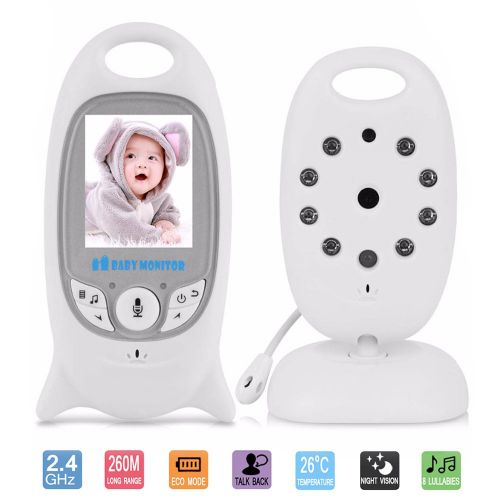  OBloved Video Baby Monitor with Camera,Infrared Night Vision,Two Way Talk,Temperature Monitoring,Lullabies,2.0 Display,Long Range and High Capacity Battery