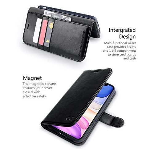  [아마존베스트]OCASE iPhone 11 Case, iPhone 11 Wallet Case with Card Holder, PU Leather Flip Case with Kickstand and Magnetic Closure, TPU Shockproof Interior Protective Cover for iPhone 11 6.1 I