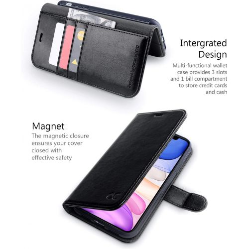  [아마존베스트]OCASE iPhone 11 Case, iPhone 11 Wallet Case with Card Holder, PU Leather Flip Case with Kickstand and Magnetic Closure, TPU Shockproof Interior Protective Cover for iPhone 11 6.1 I