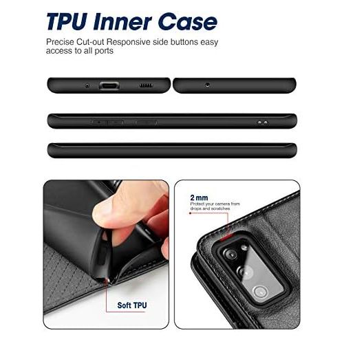  [아마존베스트]OCASE Compatible with Samsung Galaxy S20 FE 5G Case with Card Holders, PU Leather Flip Wallet Case [TPU Inner Case][Stand][Tempered Glass Screen Protector] Protective Phone Cover 6