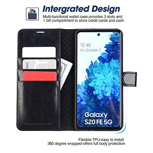  [아마존베스트]OCASE Compatible with Samsung Galaxy S20 FE 5G Case with Card Holders, PU Leather Flip Wallet Case [TPU Inner Case][Stand][Tempered Glass Screen Protector] Protective Phone Cover 6