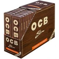 OCB 2300 ungebleicht Slim Virgin Paper mit Tips, 32 Heftchen 32 Blatt, Langes Papier ungebleicht Plus Tips