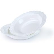 OCCASIONS FINEST PLASTIC TABLEWARE OCCASIONS 120 Bowls Pack, Vintage Style Disposable Wedding Party Plastic Bowls For Christmas(10 oz Soup Bowls Portofino in Plain White)