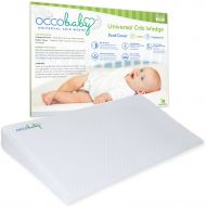 OCCObaby Universal Crib Wedge Pillow for Baby Mattress | Waterproof Layer & Handcrafted Cotton Removable Cover | 12-degree Incline for Better Nights Sleep