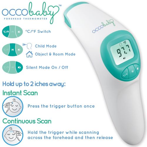  OCCObaby Clinical Forehead Baby Thermometer - Limited Edition with Flexible Tip Waterproof Digital...