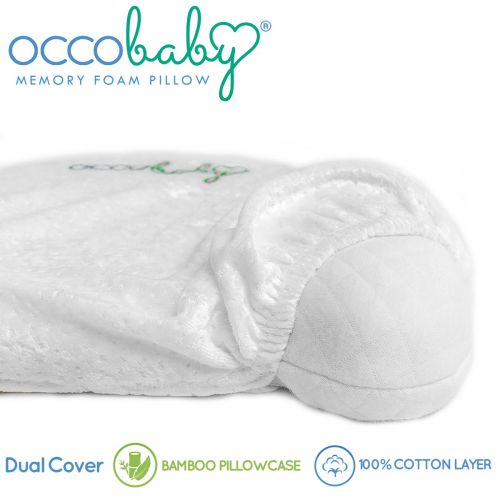  OCCObaby Baby Head Shaping Memory Foam Pillow | Cotton Cover & Bamboo Pillowcase | Keep...