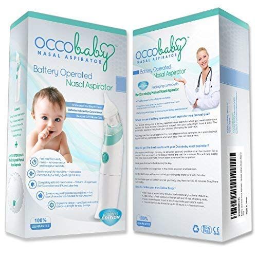  [아마존베스트]OCCObaby Baby Nasal Aspirator - Safe Hygienic and Quick Battery Operated Nose Cleaner with 3 Sizes...