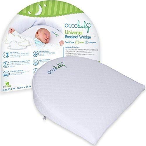  [아마존베스트]OCCObaby Universal Bassinet Wedge | Waterproof Layer & Handcrafted Cotton Removable Cover |...