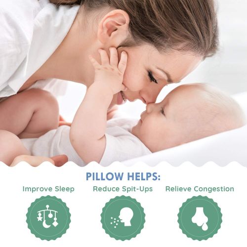  OCCObaby Universal Baby Crib Wedge Pillow with Removable Waterproof Cotton Cover