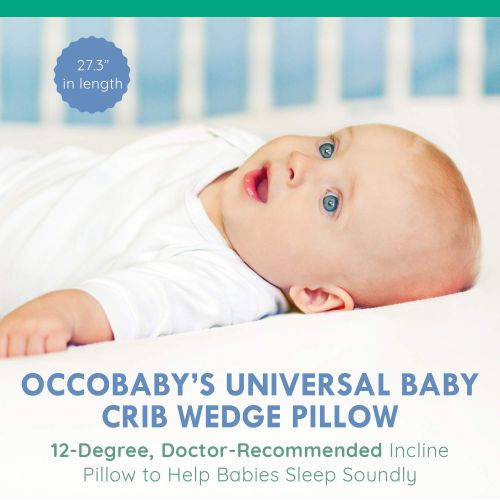  OCCObaby Universal Baby Crib Wedge Pillow with Removable Waterproof Cotton Cover