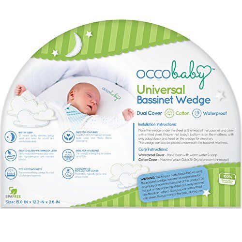  OCCObaby Universal Bassinet Wedge | Waterproof Layer & Handcrafted Cotton Removable Cover |...