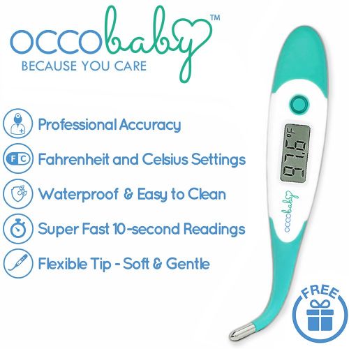  OCCObaby Clinical Forehead Baby Thermometer - 2018 Edition with Flexible Tip Waterproof Digital...