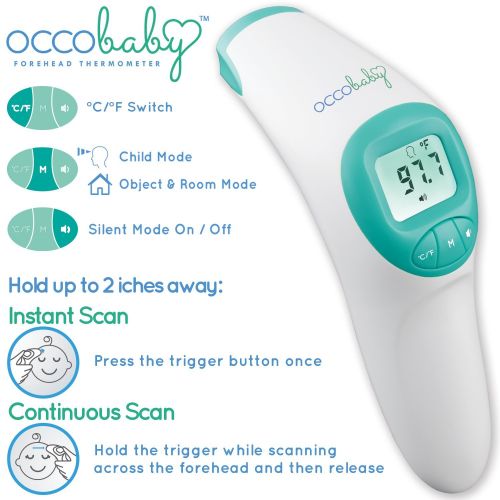  OCCObaby Clinical Forehead Baby Thermometer - 2018 Edition with Flexible Tip Waterproof Digital...