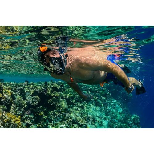  [아마존베스트]OCEAN REEF - Aria QR + Quick Release Snorkeling Mask - Full Face Snorkeling Mask - 180 Degree Underwater Vision - 5 Different Colors and 3 Sizes