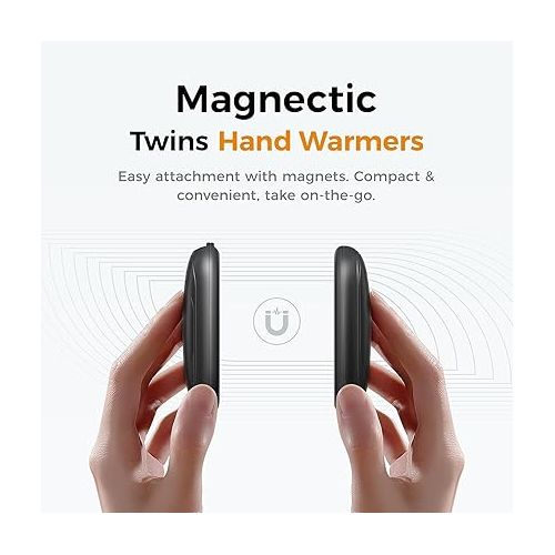  OCOOPA 2in1 Magnetic Rechargeable Hand Warmers 2 Pack, Electric Hand Warmer, Pocket Battery Operated Heater, UL Certified, 3 Heat Settings, Tech Gifts for Men,Purse Must Haves, Essentials, UT3 Lite