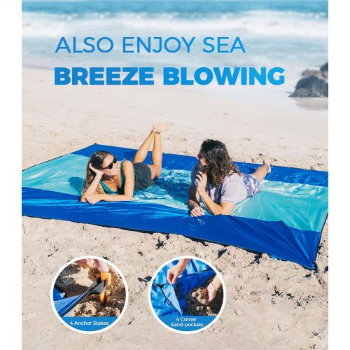  OCOOPA Beach Blanket Marine Life Series, 10X 9 Extra Large, Soft and Durable Material, Sand Free Waterproof, Light Weight and Portable, Perfect for Travel Camping, Beach Vocation,