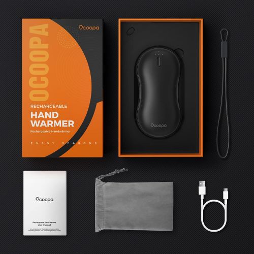  OCOOPA Hand Warmers 9000 Quick Charge, USB-C Hand Warmer Rechargeable Power Delivery(18W), 9000 mAh,14 Hrs Working Time, 3 Levels Heating, 95°F to 131°F