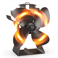 OCROUKI Heat Powered Stove Fan 4 Blades Wood Stove Fan,Silent Heat Powered Fireplace Fan,No Electricity Required,for Gas/Pellet/Wood Log Burner Fireplace