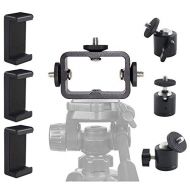 OCTO MOUNTS Tripod Mount Adapter Kit for 3 Devices. Works with Smartphones, iPhone, Android, GoPros, DSLR Cameras, Mic, LED, Ring Lights. Perfect for Vlogging, YouTube, Live Streaming, Tik Tok
