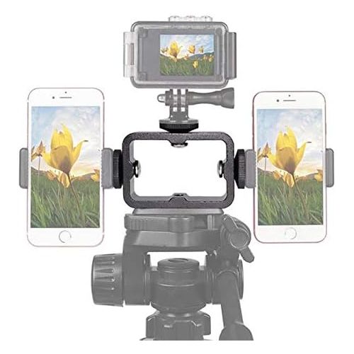  OCTO MOUNTS Tripod Mount Adapter Kit for 3 Devices. Works with Smartphones, iPhone, Android, GoPros, DSLR Cameras, Mic, LED, Ring Lights. Perfect for Vlogging, YouTube, Live Streaming, Tik Tok