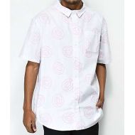 ODD FUTURE Odd Future All Over Donut White Button Up Short Sleeve Shirt