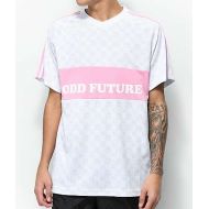 ODD FUTURE Odd Future Checker White & Pink Soccer Jersey