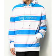 ODD FUTURE Odd Future White, Blue & Pink Striped Hoodie