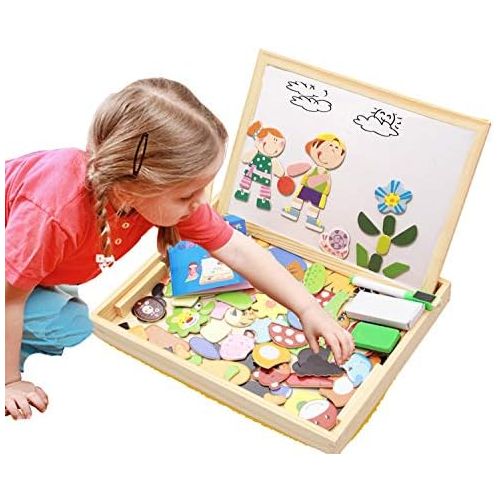  [아마존베스트]ODDODDY Educational Wooden Toys for Girls Boys Kids Children Toddlers Magnetic Drawing Board Puzzles Games Learning for Age 3 4 5 6 7 8 9 Year Old Gift Idea Birthday Halloween Chri