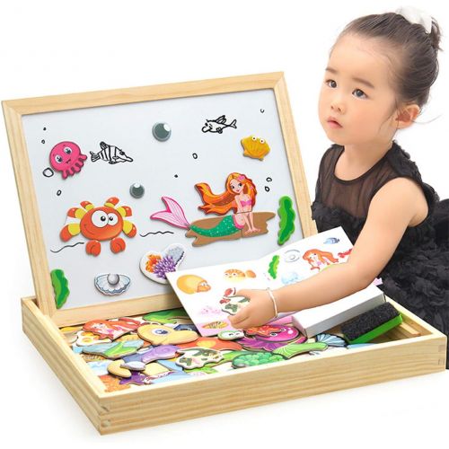  [아마존베스트]ODDODDY Educational Wooden Toys for Girls Boys Kids Children Toddlers Magnetic Drawing Board Puzzles Games Learning for Age 3 4 5 6 7 8 9 Year Old Gift Idea Birthday Halloween Chri