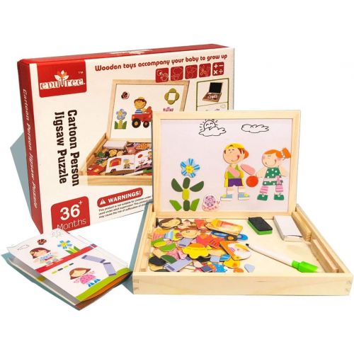  [아마존베스트]ODDODDY Educational Wooden Toys for Girls Boys Kids Children Toddlers Magnetic Drawing Board Puzzles Games Learning for Age 3 4 5 6 7 8 9 Year Old Gift Idea Birthday Halloween Chri