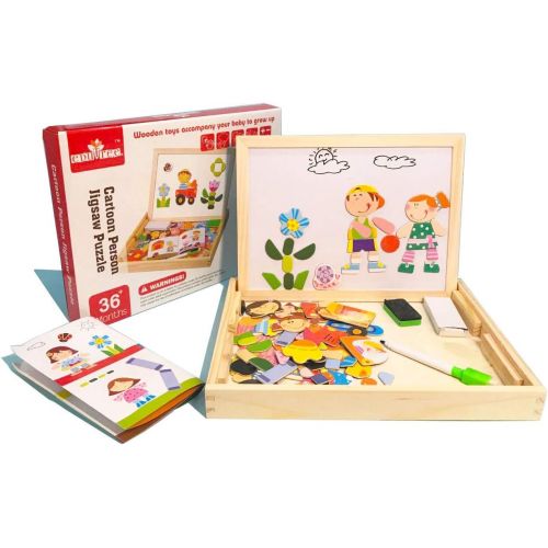  [아마존베스트]ODDODDY Educational Wooden Toys for Girls Boys Kids Children Toddlers Magnetic Drawing Board Puzzles Games Learning for Age 3 4 5 6 7 8 9 Year Old Gift Idea Birthday Halloween Chri