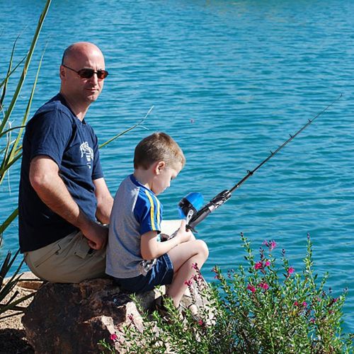  ODDSPRO Kids Fishing Pole - Kids Fishing Starter Kit - with Tackle Box, Reel, Practice Plug, Beginners Guide and Travel Bag for Boys, Girls