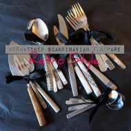 /ODDandRELOVED Mismatched Retro Style flatware set, service for 4, 8+, cutlery set, flatware set, vintage silverware, mid century modern, vintage cutlery
