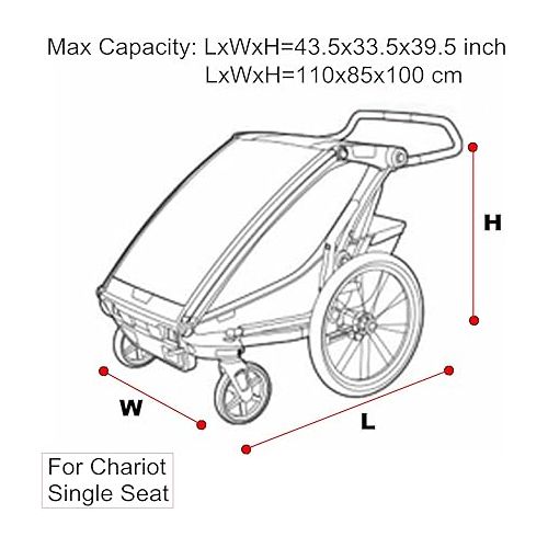  Bike Trailer Cover for Thule Chariot Waterproof Storage Cover Specially designed for Thule Chariot Bicycle Trailers (for single seat trailer)