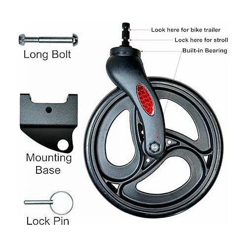  Bike Trailer Stroller Kit for Burley Bike Trailers Compatible with All Square Tow Arm Burley Trailer