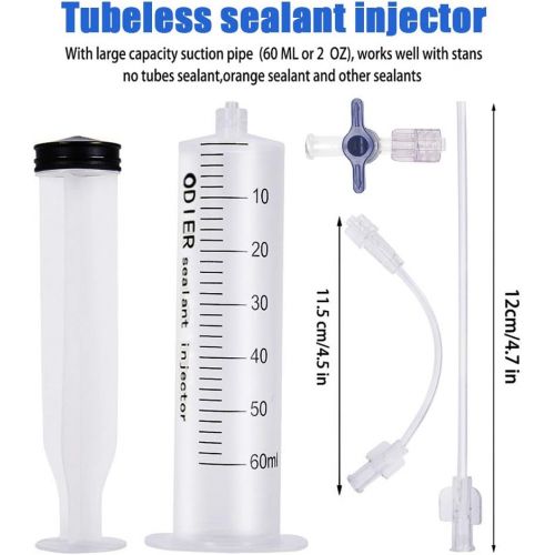  ODIER Tubeless Tire Sealant Injector Schrader Presta Valve Core Removal Tool Fit Stans No Tubes Sealant and Other Sealants Brand