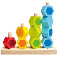 ODYSSEY Hape Stacking Music Set | Colorful 6 Piece Musical Box Toy, Wooden Set for Kids 18 Months+, L: 4.9, W: 4.9, H: 5.5 inch