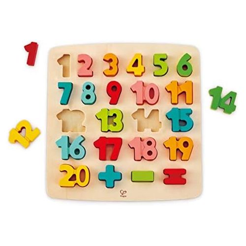  [아마존베스트]Odyssey Toys Hape Chunky Number Puzzle (10 Pieces), Multicolor, 5 x 2